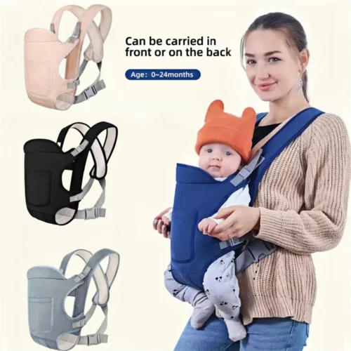 4-in-1 Ergonomic Baby Carrier Backpack – Newborn Sling with Hipseat & Waist Support